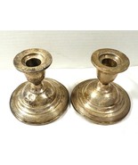 set of 2 Fisher Sterling Silver Reinforced Weighted Candlestick candle h... - £66.17 GBP