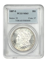1887-S $1 Pcgs MS63 - £400.73 GBP