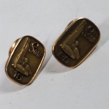 Vintage Cufflinks Sears 20 Years Gold Tone - £12.58 GBP