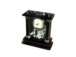 Wallace Silversmith Cherry Colored Wood DESK/MANTLE Clock With Pendulum - £22.81 GBP