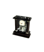 WALLACE SILVERSMITH CHERRY COLORED WOOD DESK/MANTLE CLOCK WITH PENDULUM - £22.56 GBP