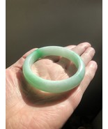 55.8mm Genuine Burmese Grade A White an Green Jadeite Bangle Bracelet  翡... - $9,247.50 CAD