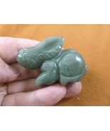 (Y-BUN-SI-732) green BUNNY RABBIT gemstone carving I love rabbits HARE s... - £13.71 GBP