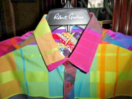 Robert Graham Style Darts Short Sleeve Shirt Size Medium image 5