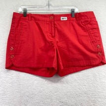 The Limited Womens Chino Shorts Size 14 Red Enamel Accent Buttons Slit P... - £11.65 GBP