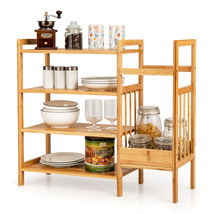 Costway 4-Tier Multifunctional Storage Stand w/Shelves&amp;Umbrella Holder - £72.36 GBP