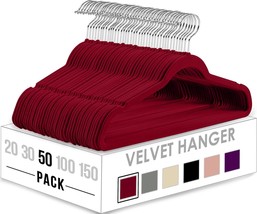 Utopia Home Velvet Hangers 50 Pack - Non-Slip Clothes - - - - £29.66 GBP