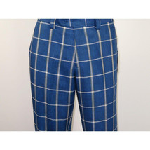 Men INSERCH premium Soft Cool Linen  2pc Walking Leisure suit 7098 Blue Plaid image 7