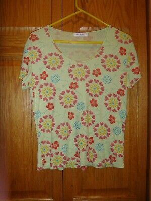 FRESH PRODUCE Top XL Caledon Soft Sheen With Heart Flowers Top - $12.99
