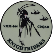 Marine Corps VMM-164 Knightriders Cdqar Wing Squad Gitd Hook &amp; Loop Pvc Patch - £31.16 GBP