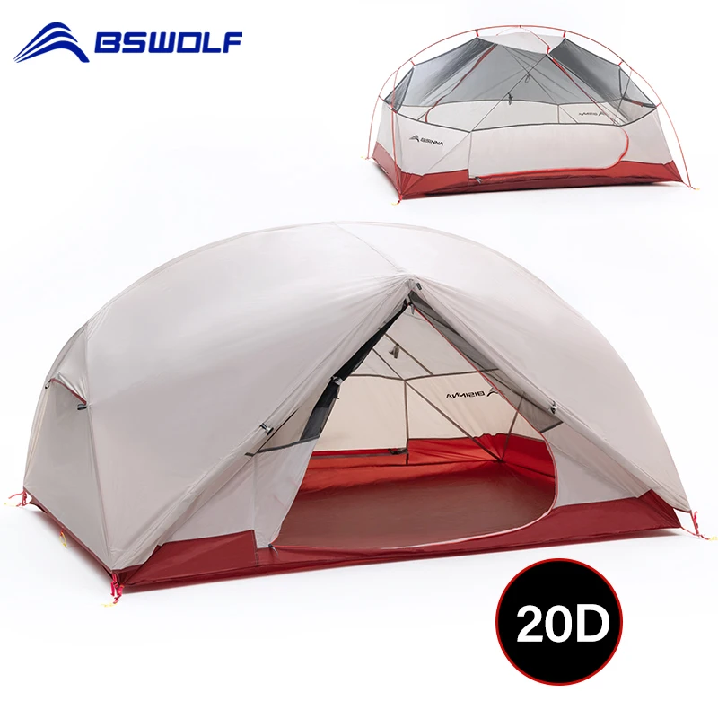 BSWolf 2 Persons Camping Tent Ultralight 20D 380T Nylon Double Layer Wat... - £201.64 GBP+