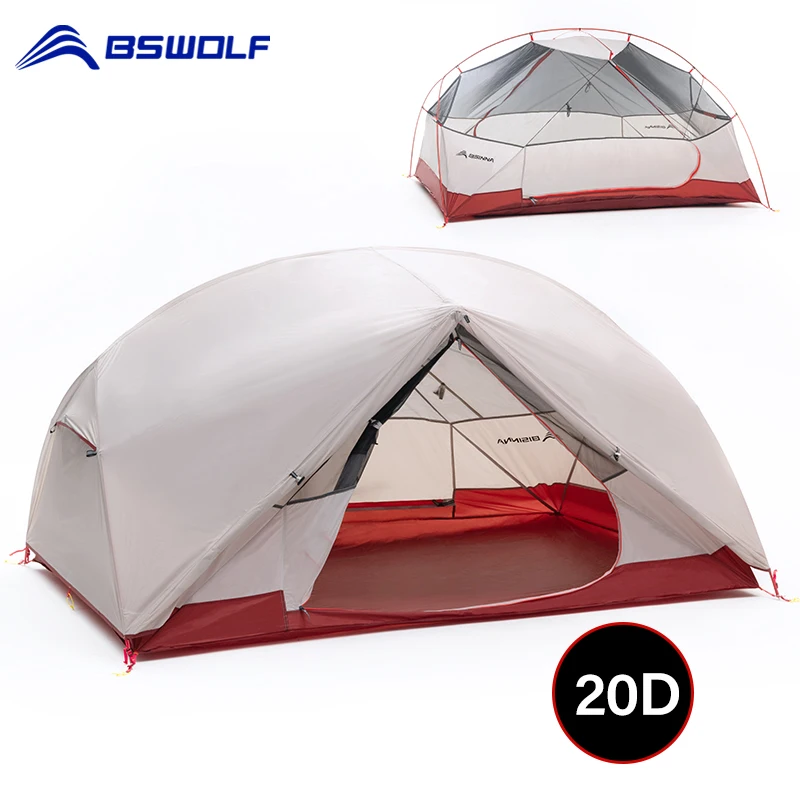 BSWolf 2 Persons Camping Tent Ultralight 20D 380T Nylon Double Layer Waterproof - £199.42 GBP+