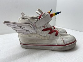 Vans Unicorn Wings Hi Top White Glitter Sneaker SK8 Shoe Kids 9 Toddler - £9.32 GBP