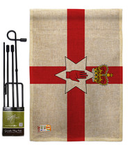 Ireland-Northern Burlap - Impressions Decorative Metal Garden Pole Flag Set GS14 - £27.05 GBP