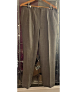 VTG 80s Brown Textured  Men’s Pleated /Cuffed &amp; Suspender Buttons Pants ... - $27.67