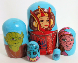 5pcs hand painted russian nesting doll star wars style 2 large - £30.50 GBP