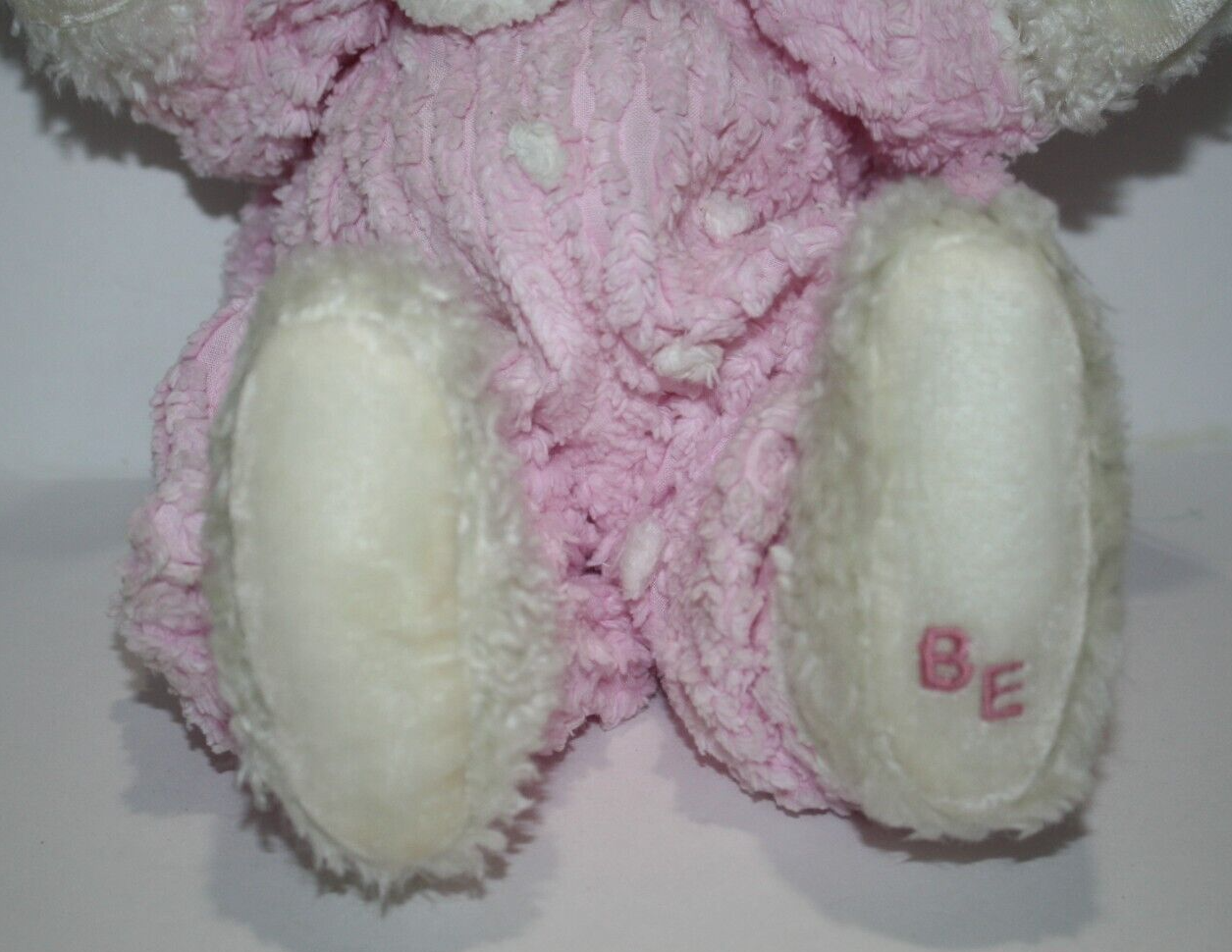 Boutique Enterprises Teddy Bear Soft Pink Chenille White Plush 14" Bow Stuffed Item image 5