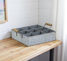 12&quot; Silver Galvanized Metal Bedside Caddy With Handles - $98.78
