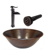14" Rustic Round Copper Vessel Sink, Faucet and Drain Included - €240,50 EUR 14" Rustic Round Copper Vessel Sink, Faucet and Drain Included - €240,50 EUR