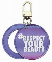 Purple Peace Messaging Mirror Bag Charm Keychain Goldtone ~NEW in Package - £5.45 GBP