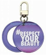 Purple Peace Messaging Mirror Bag Charm Keychain Goldtone ~NEW in Package - $9.51 CAD
