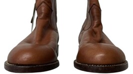 Vintage Justin Cowboy Boots Brown Leather USA Made Men 7D Women 9 NWT image 4