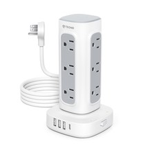 TROND Surge Protector Power Strip Tower - Flat Plug 6 ft Extension Cord with 12  - £43.25 GBP