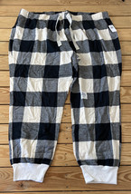 old navy NWT women’s plaid jogger pajama pants size 2XL black ivory E7 - £9.53 GBP