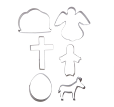 The Story of Easter Cookie Cutter Set Stainless Steel Tomb Cross Jesus Catholic - £7.96 GBP