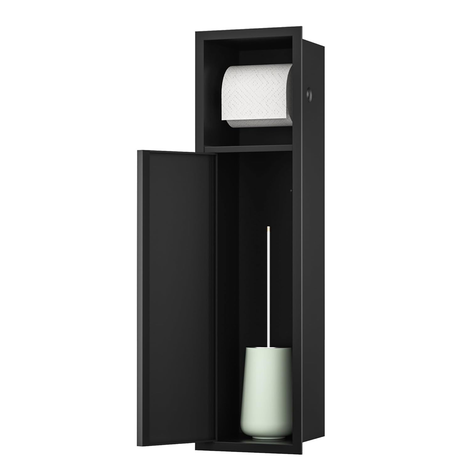 Toilet Paper Holder, Over-Mounted Toilet Roll Holder W/Cabinet For Bathroom Remo