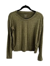 ATHLETA Womens Athletic Top UPTEMPO II Heathered Green Long Sleeve Sz S - $23.99