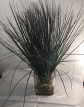 Faux Grass Sprig in Glass Vase  w/epoxy resin, Decorative Plant Arrangement - £8.33 GBP