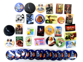 Large Lot of 39 Mixed Disney and Movie Promotional Vintage Pins Buttons WDW - $13.79