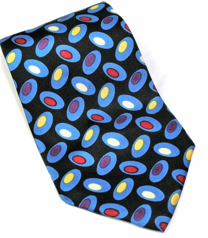 Gian Franco Ferretti Blue Circle 100% Silk Men&#39;s Necktie - $7.31