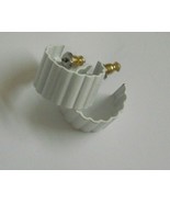 Vintage new old stock 80&#39;s white enamel ribbed hoop post earrings 5/8&quot; x... - $93.60 MXN