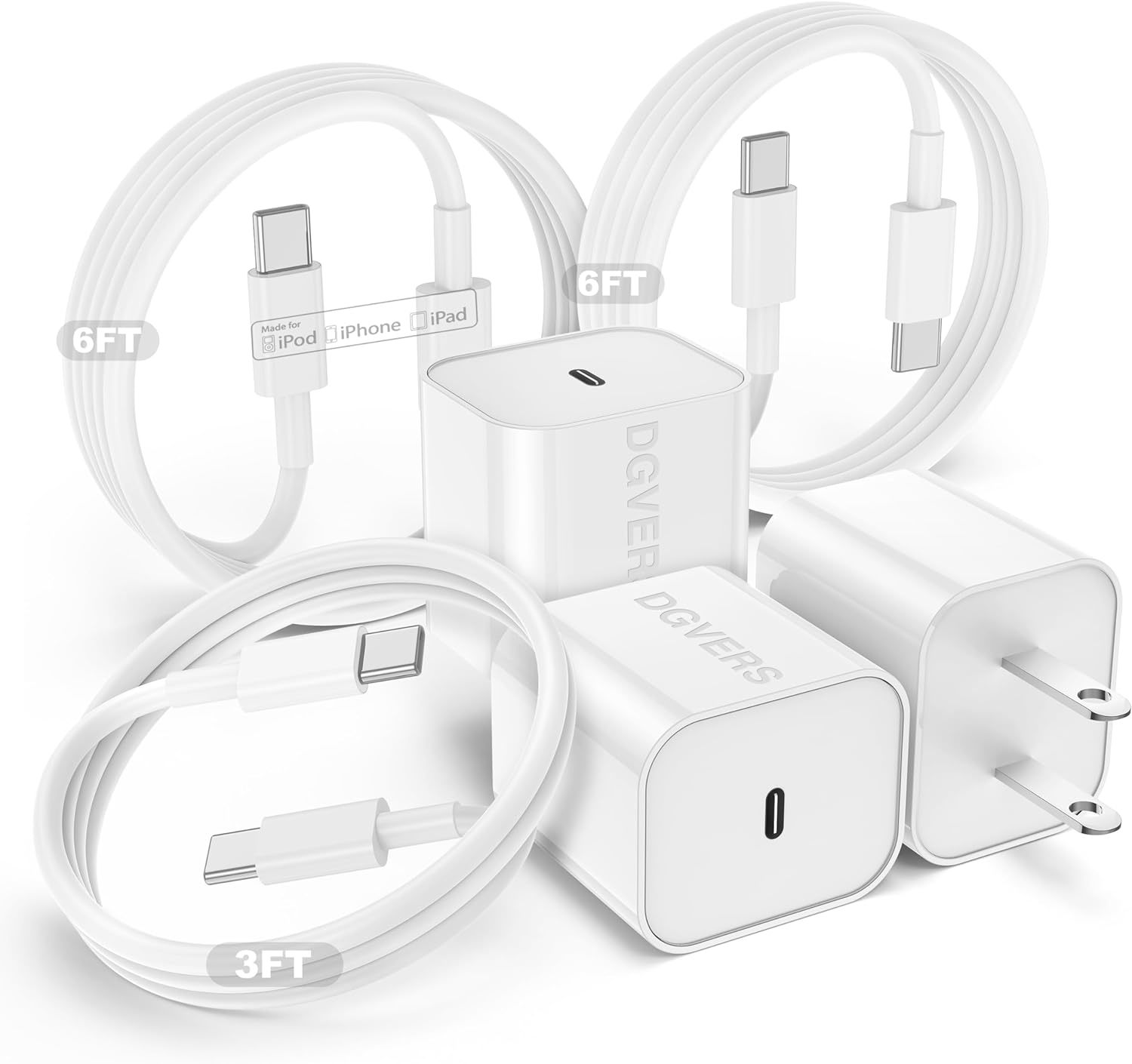 Fast Charger For Iphone 16 15 Charger Fast Charging 3Pack, 3+6+6Ft Usbc ... - $32.92