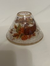 Rare Yankee Candle Crackle Glass Shade Topper Thanksgiving Pumpkin Cornucopia - £23.72 GBP