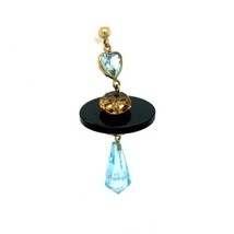 Gemstone Onyx Citrine Topaz Dangle Earrings REAL Solid 14 k Gold 6.2 g - £234.47 GBP