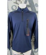 New One Day Away Lightweight 1/4 Zip Pullover Jacket Men M Navy Blue Str... - $38.50