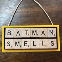 Jingle Bells Batman Smells Christmas Ornament Scrabble Tiles Handmade - $9.89