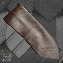Mens Brown Diagonal Stripe Textured Tie Wide Width Pointed Necktie - £15.98 GBP