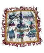 Vintage Souvenir of Denver Satin &amp;Fringe Pillowcase Square 17&quot;x18&quot; - $18.00
