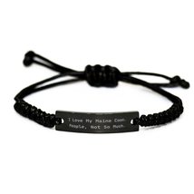Cute Maine Coon Cat Black Rope Bracelet, I Love My Maine Coon. People, Not So, P - £18.69 GBP