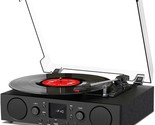 Vinyl Record Player Bluetooth With Speakers Usb Recording Fm Radio Mute ... - $87.99