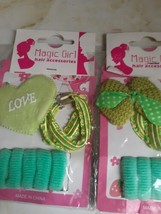 Magic Girl 8 Pieces Pack Green Hair Accessory Set UK - £4.65 GBP