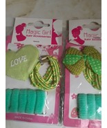 Magic Girl 8 Pieces Pack Green Hair Accessory Set UK - £4.66 GBP
