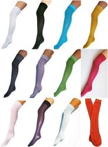 CROCHET POINTELLE Lace Pattern Over Knee Thigh Socks Size 4-7 UK - $6.35