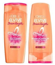 Loreal Elvive Dream Lengths Shampoo Conditioner Set 12.6 oz Restoring Detangler - £9.90 GBP