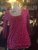 Betsey Johnson Poppin In Pink Polka Dot Sleepwear Top Size S - £8.88 GBP