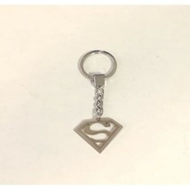 superman superhero dc comics laser cut logo chrome metal key chain ring usa made - £19.97 GBP